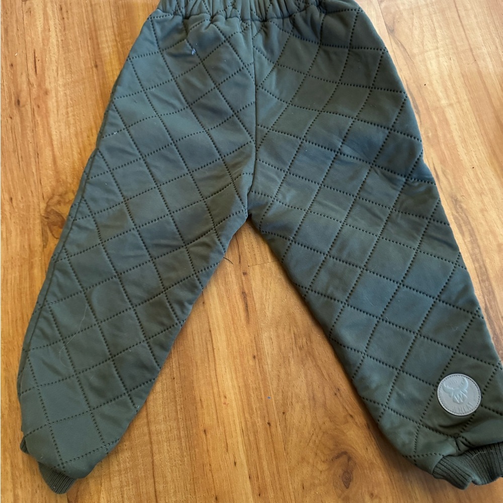 Quilted Green Kids Joggers